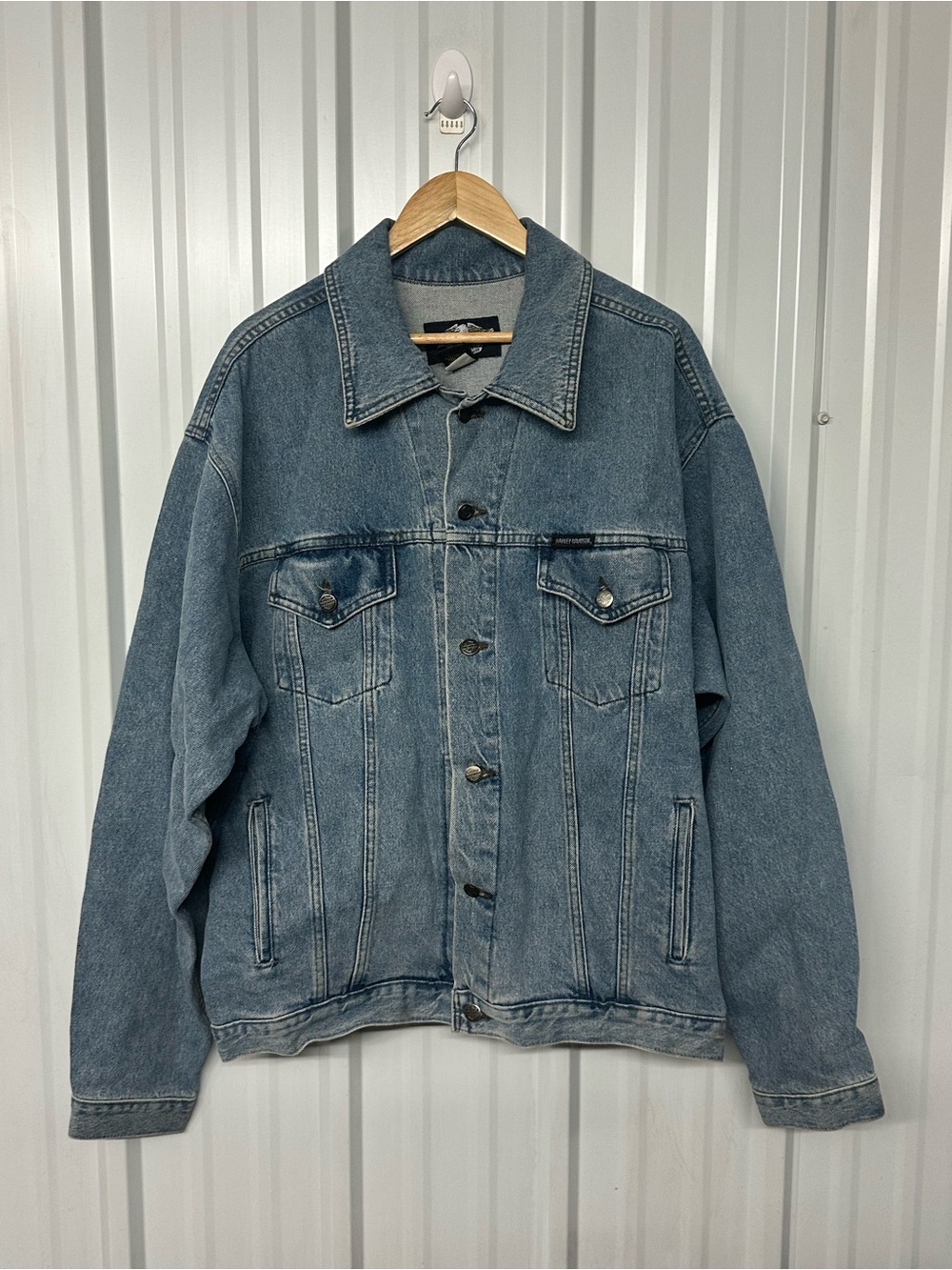 Vintage Harley Davidson Denim Jean Jacket Men’s Biker Motorcycle Jacket